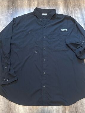 Columbia PFG Shirt Mens 2XL Black Tamiami Long Sleeve Fishing